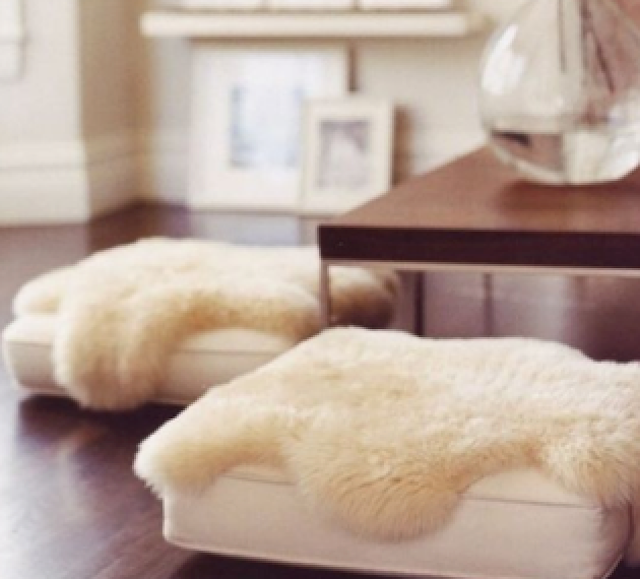 Lastly, these sheepskins from Costco are a great buy and make any chair or cushion look swanky. Bundle up!!!