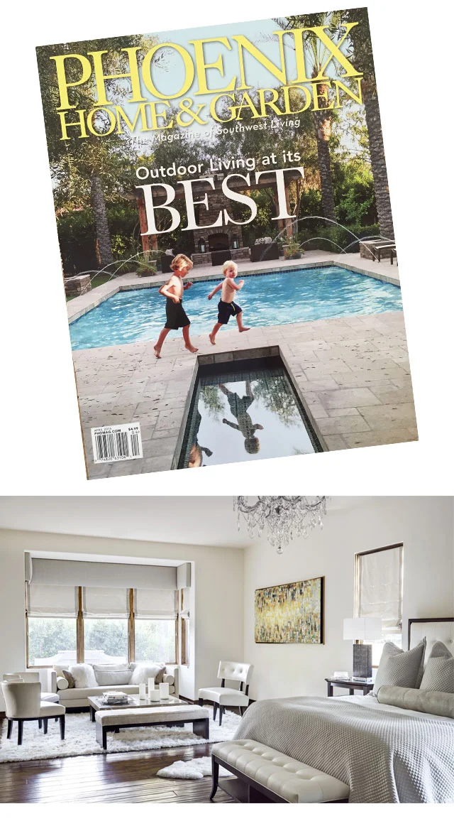 This spring our clients cute boys were featured on the cover of Phoenix Home &amp; Garden - Outdoor Living at it's Best. Inside the spread were many pictures of their beautiful home we designed... here are few pictures from our private collection!