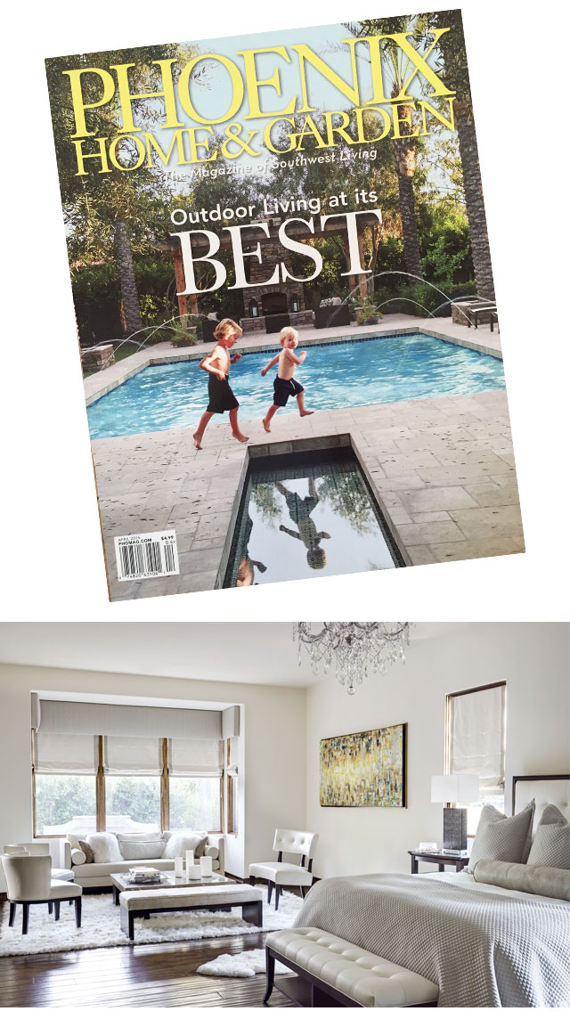 This spring our clients cute boys were featured on the cover of Phoenix Home & Garden - Outdoor Living at it's Best. Inside the spread were many pictures of their beautiful home we designed... here are few pictures from our private collection!