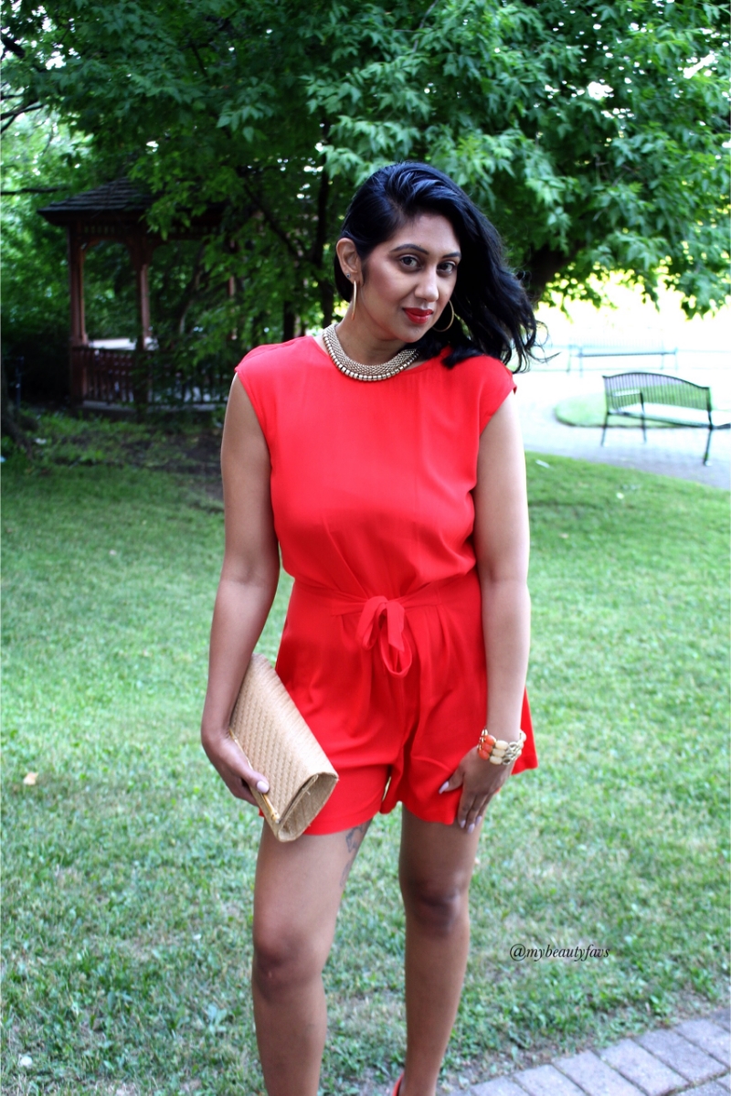 Romper - Zara, Clutch - H&M
