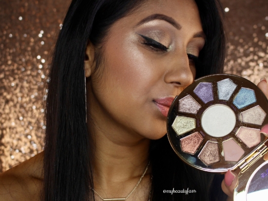 Here I'm wearing Pixie on the lids, Crystal, Trance and Myth in the crease and Marvel in the inner corner. As well as Spellbound Glow Rainbow Highlighter mixed with Champagne Pop