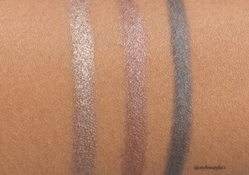 L-R: Pale Nude No.102, Rosewood No.112 and Stone Grey No.124 