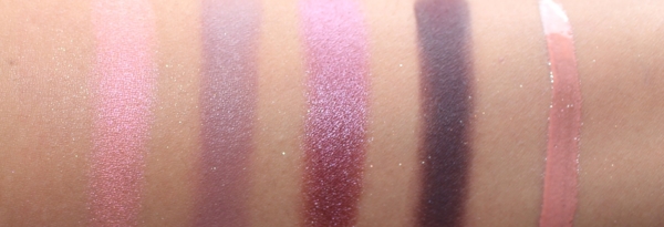 L-R: Heavy Glam, Chic Happens, Lit, Razy shadows and Curvii gloss. 