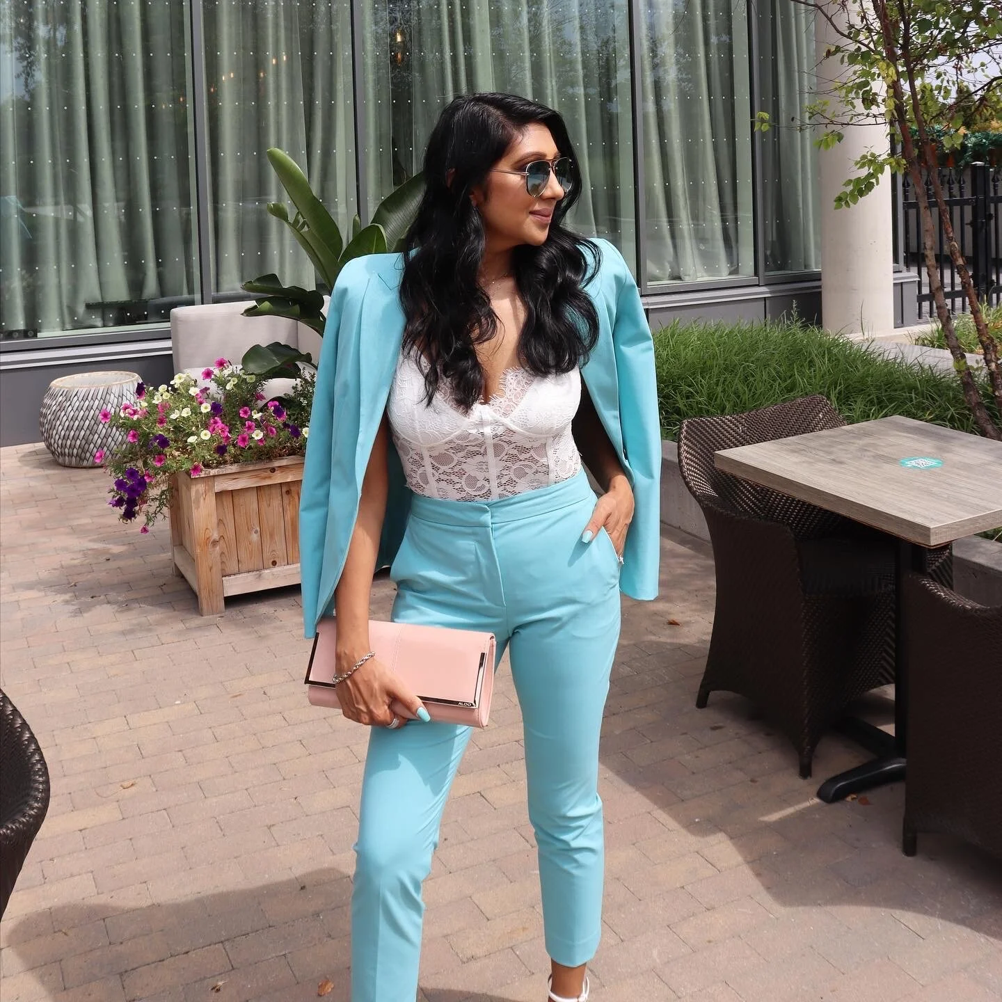 What I Wore:  Birthday Edition ft Zara Turquoise Pantsuit