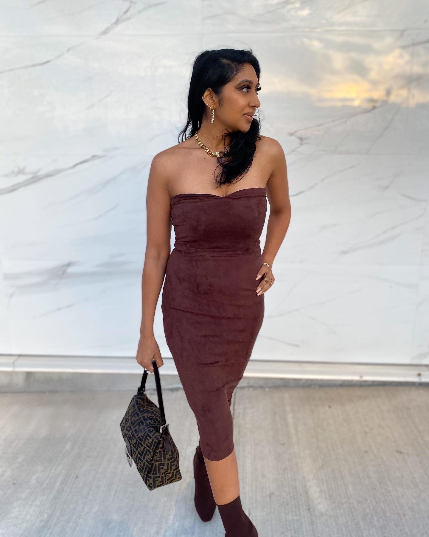 chocolate dress outfit