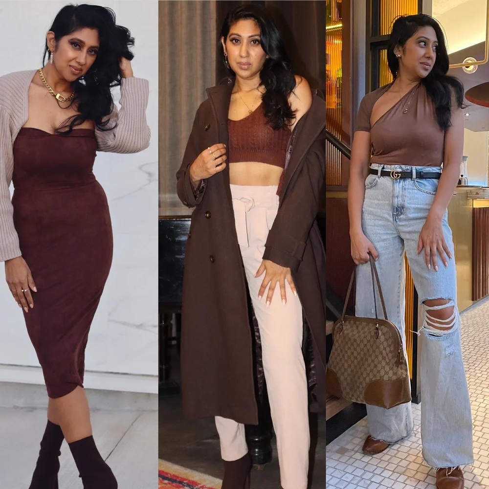 nude brown outfit