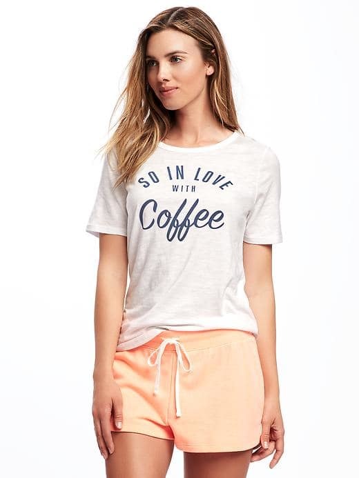 RELAXED GRAPHIC SLUB-KNIT TEE FOR WOMEN