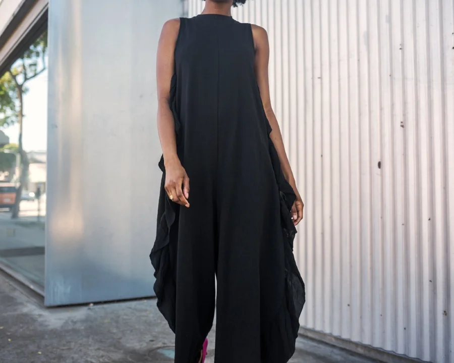 zara ruffle jumpsuit