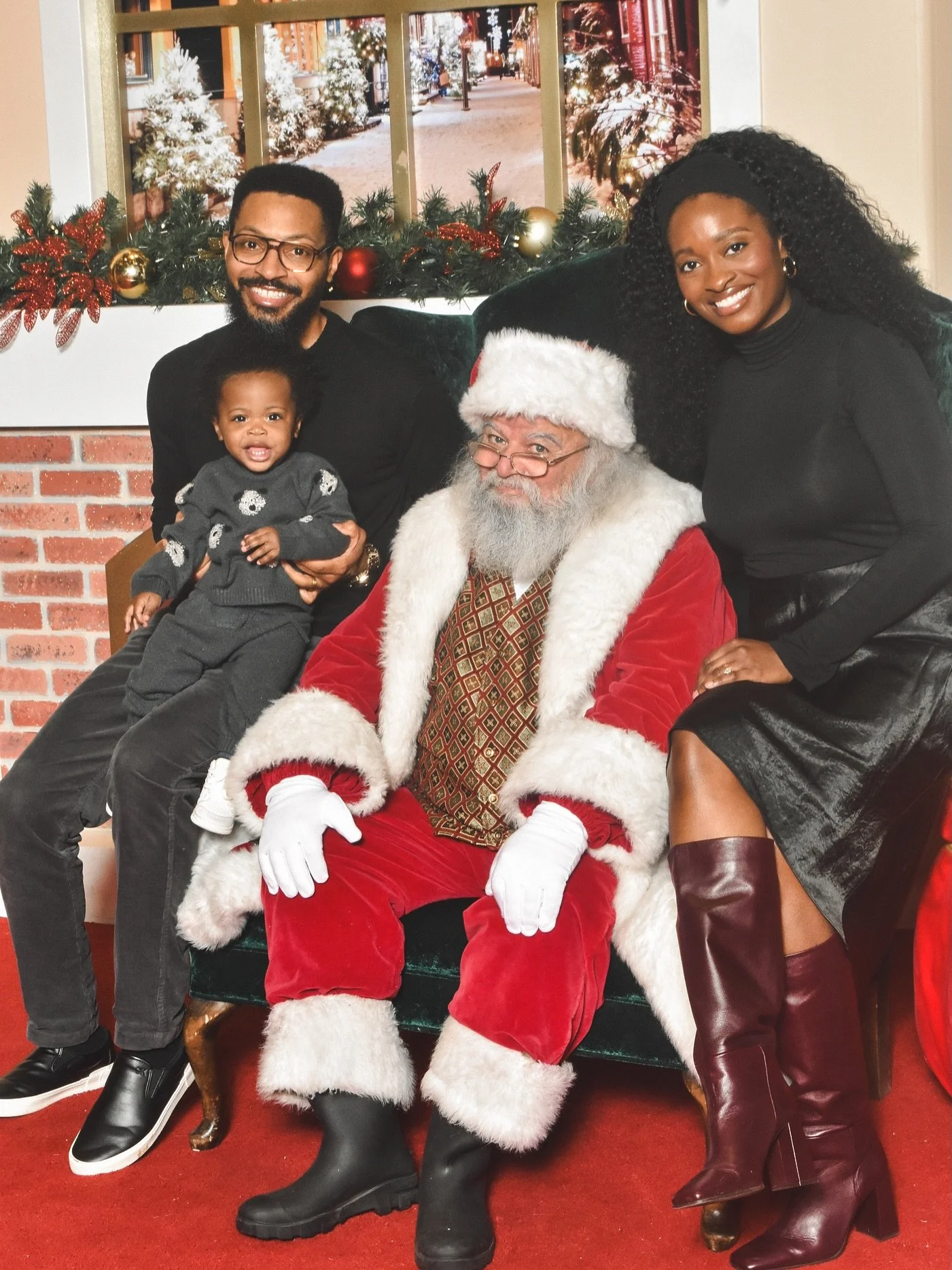 Taking photos with the mall Santa ☑️🥹. 

Look at my little family y&rsquo;all. Excuse me while I go cry in the closet. 😭 

This was such an impromptu photoshoot, but we got it together real quick. And I just love how these came out! Y&rsquo;all see
