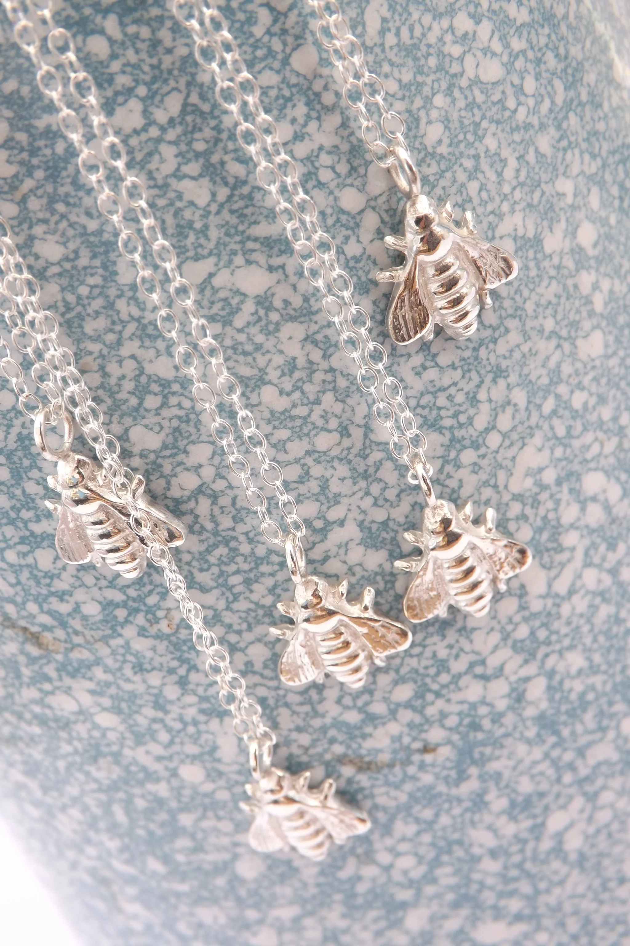 Sterling silver bee necklace