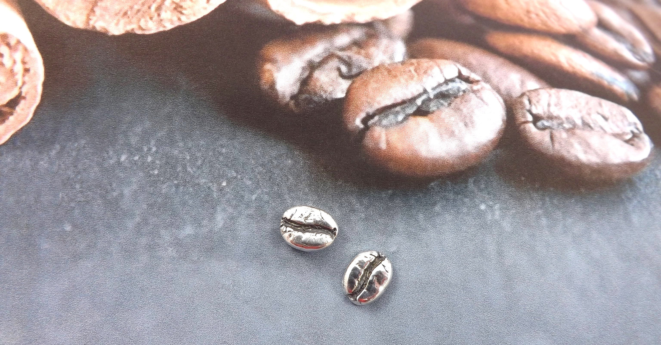 Coffee bean stud earrings