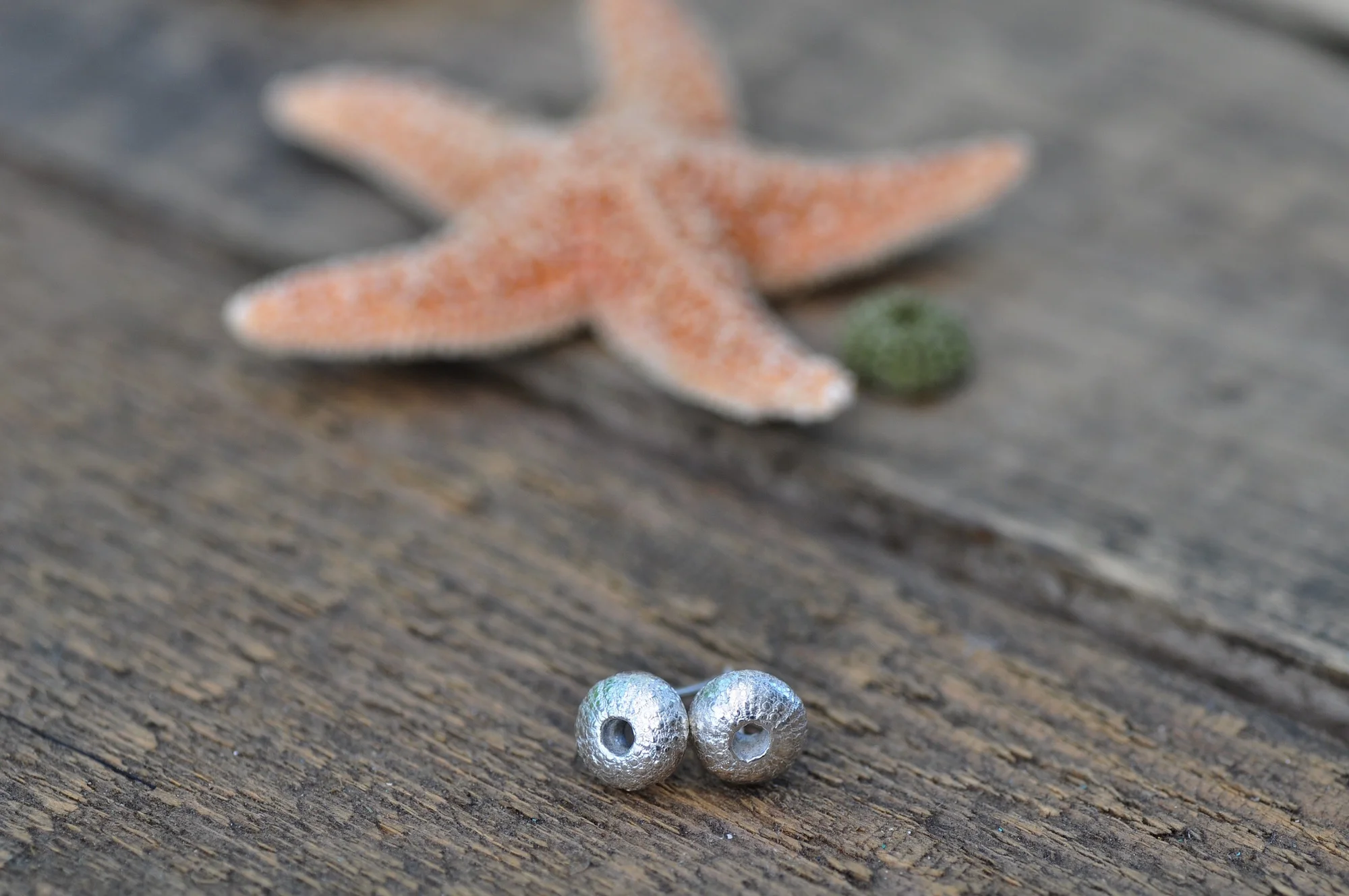 Sea urchin stud earring