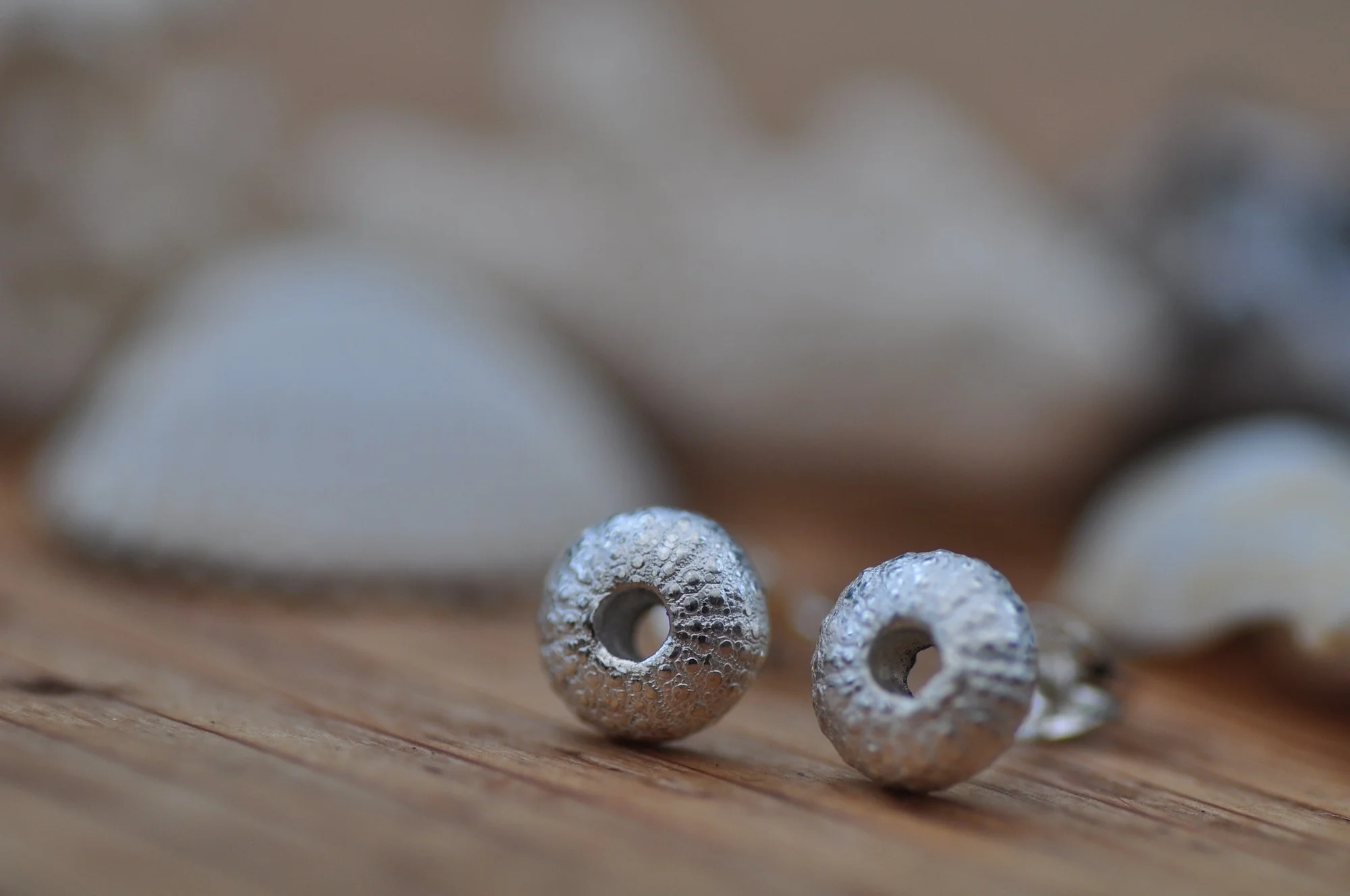 Sea urchin stud earring