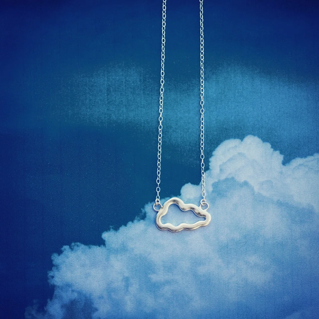 Floating fluffy cloud necklace