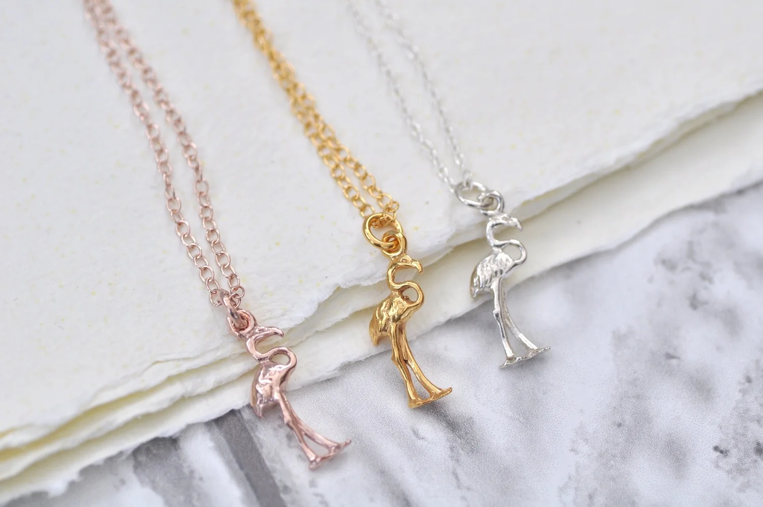 Flamingo necklaces