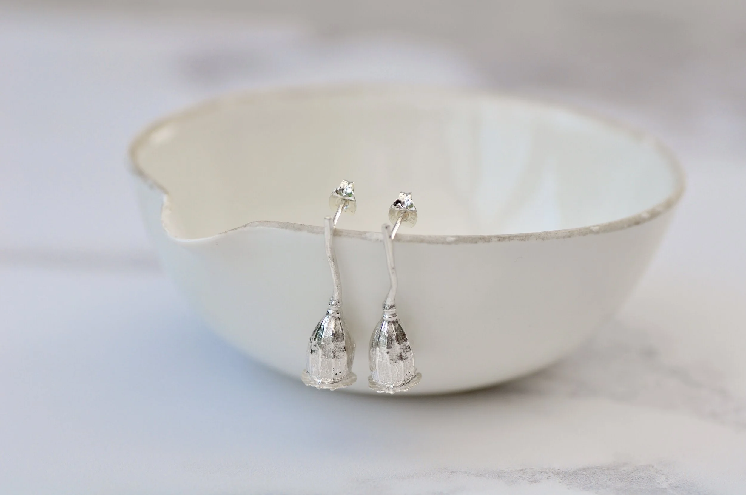 Wild poppy seed head earrings