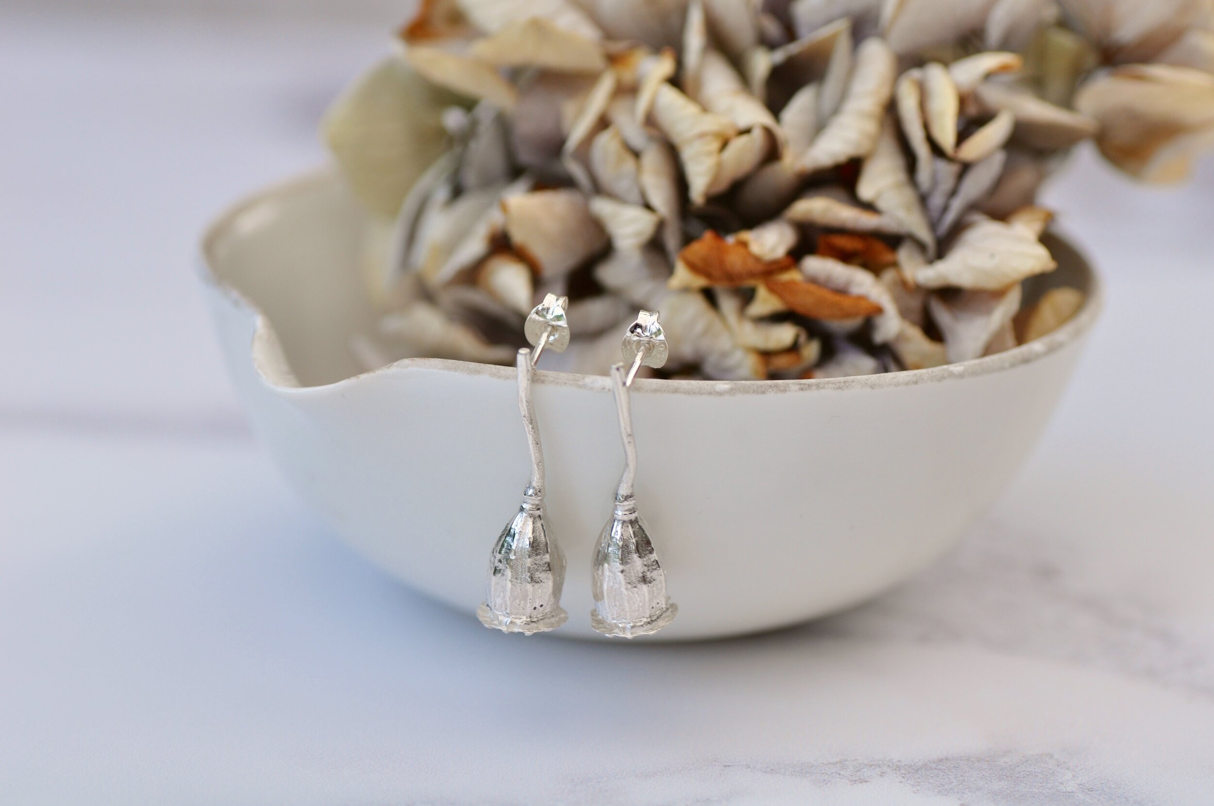 Wild poppy seed head earrings