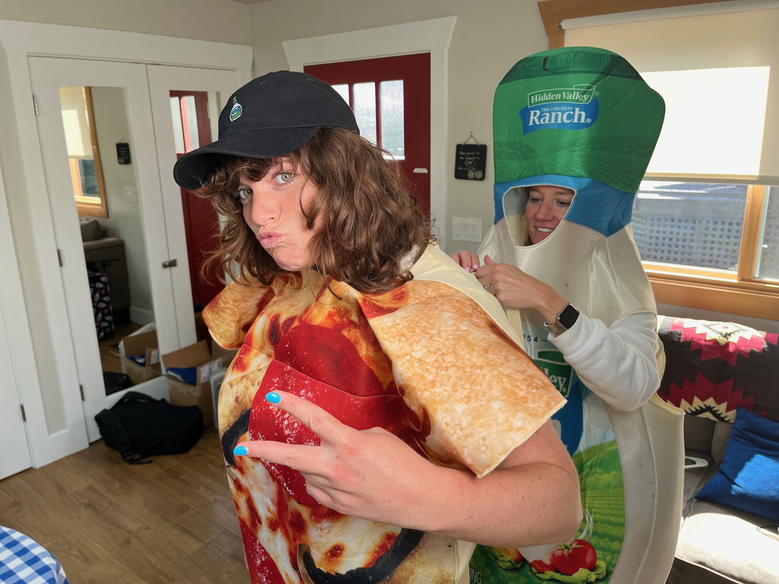 Pizza costume at the Hidden Valley Ranch shoot