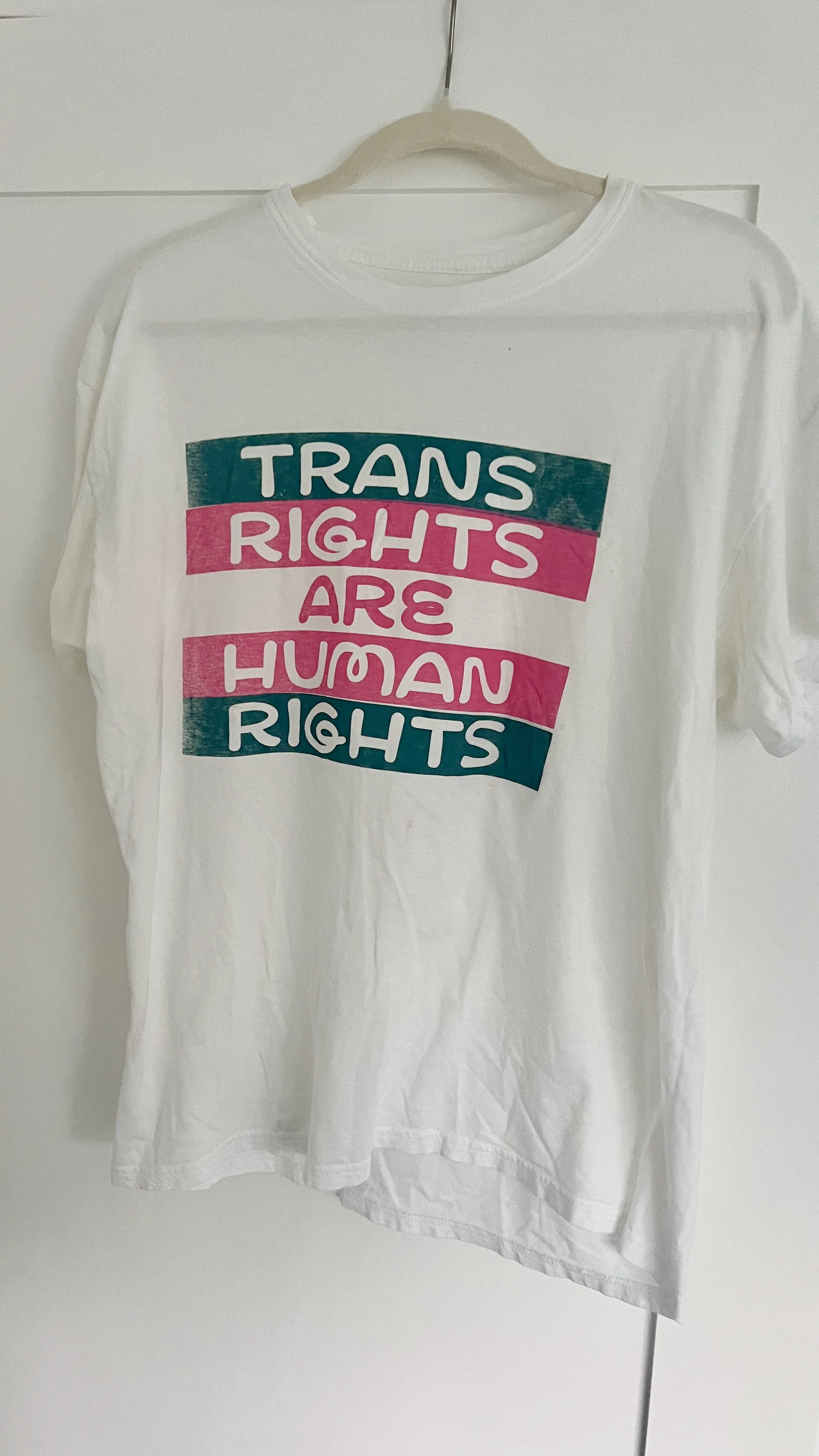 "Trans Rights Are Human Rights" Limited Run Screen Printed T-Shirt - Large Crewneck
