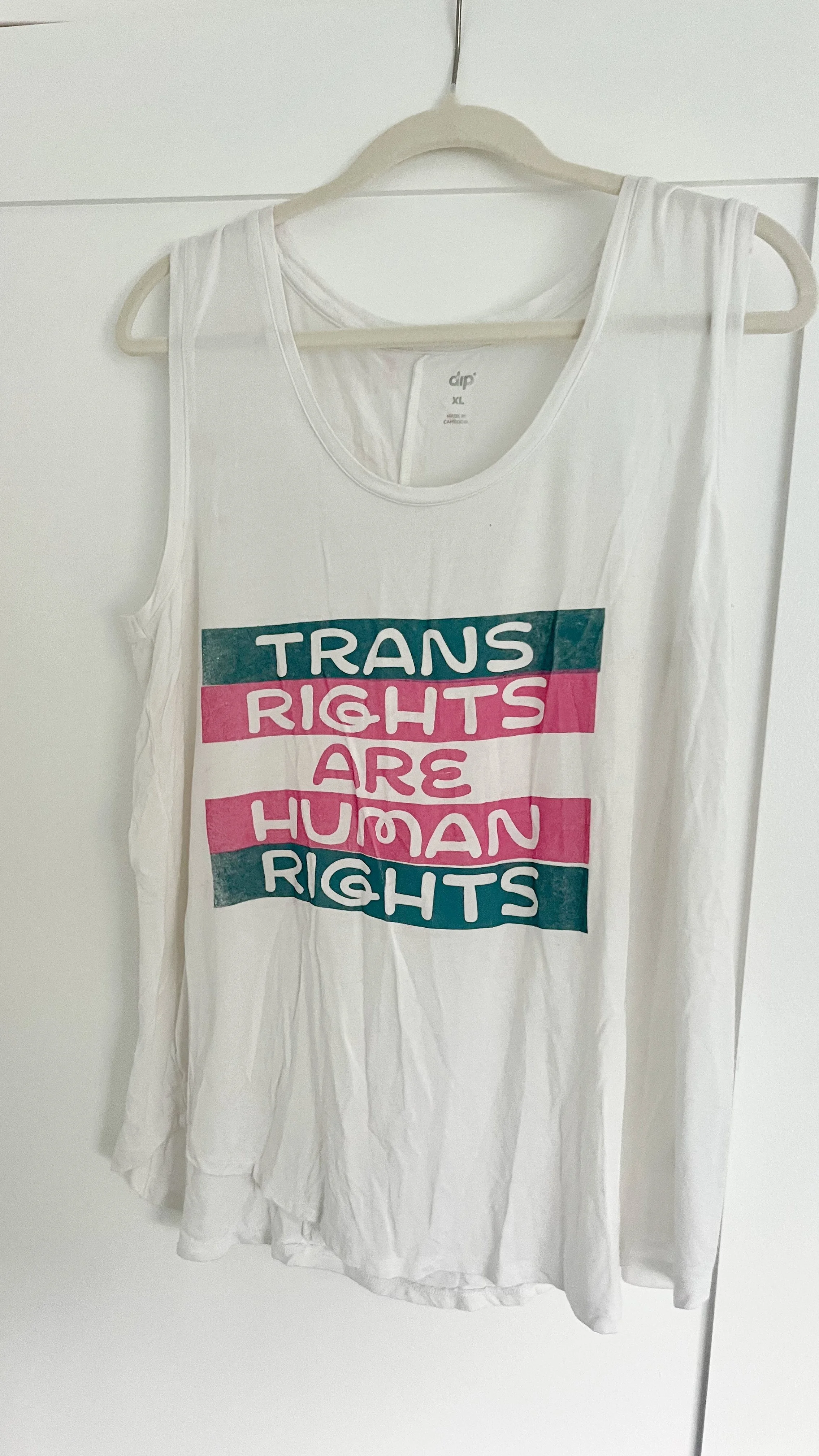 "Trans Rights Are Human Rights" Limited Run Screen Printed T-Shirt - XL Tank Top