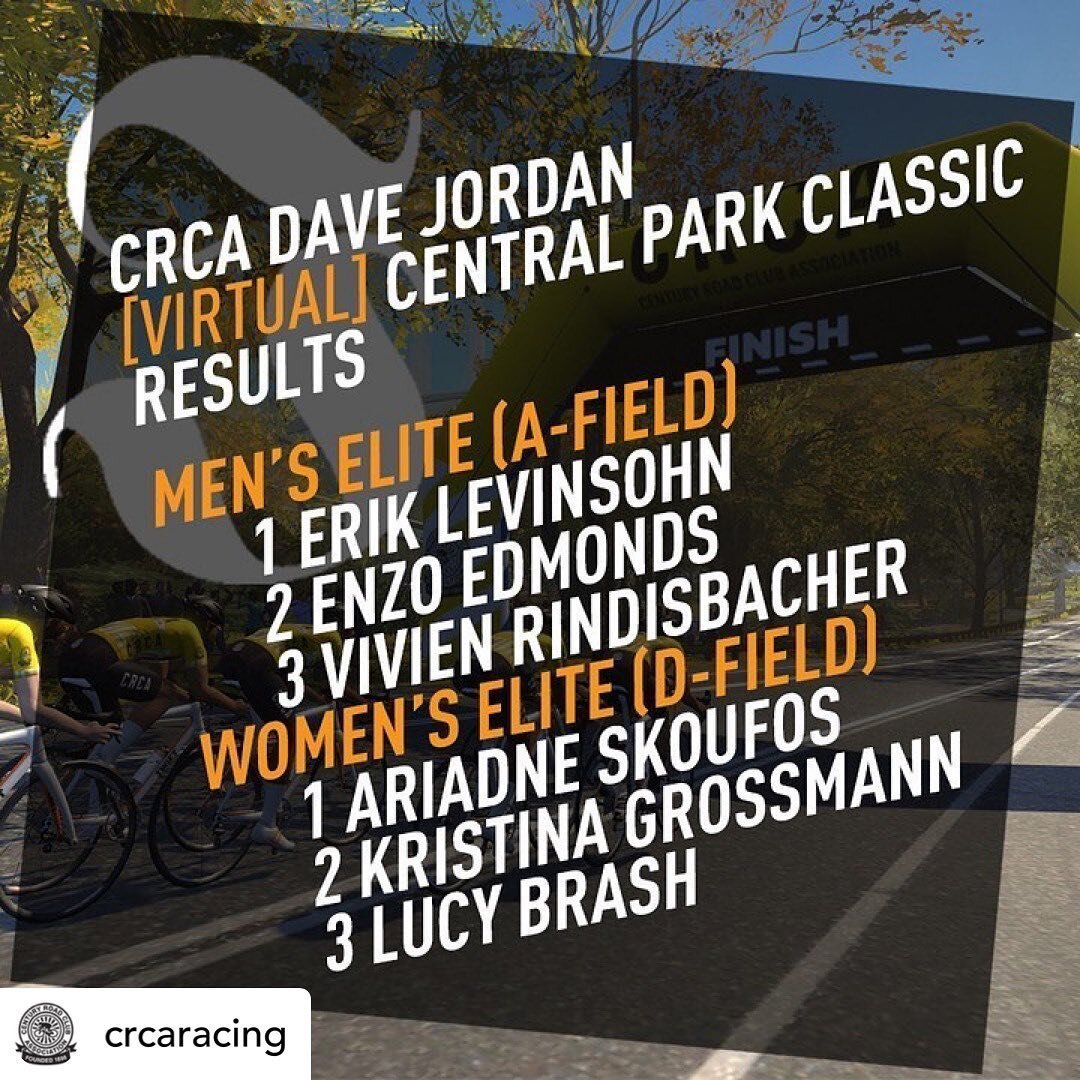 DJR is so proud to be the first CRCA virtual bike race.  Congratulations to the winners!!! Thank you to everyone who raced, watched and cheered on from all over the world. 
Huge Thank You to CRCA, Zwift and the entire racing community for making this