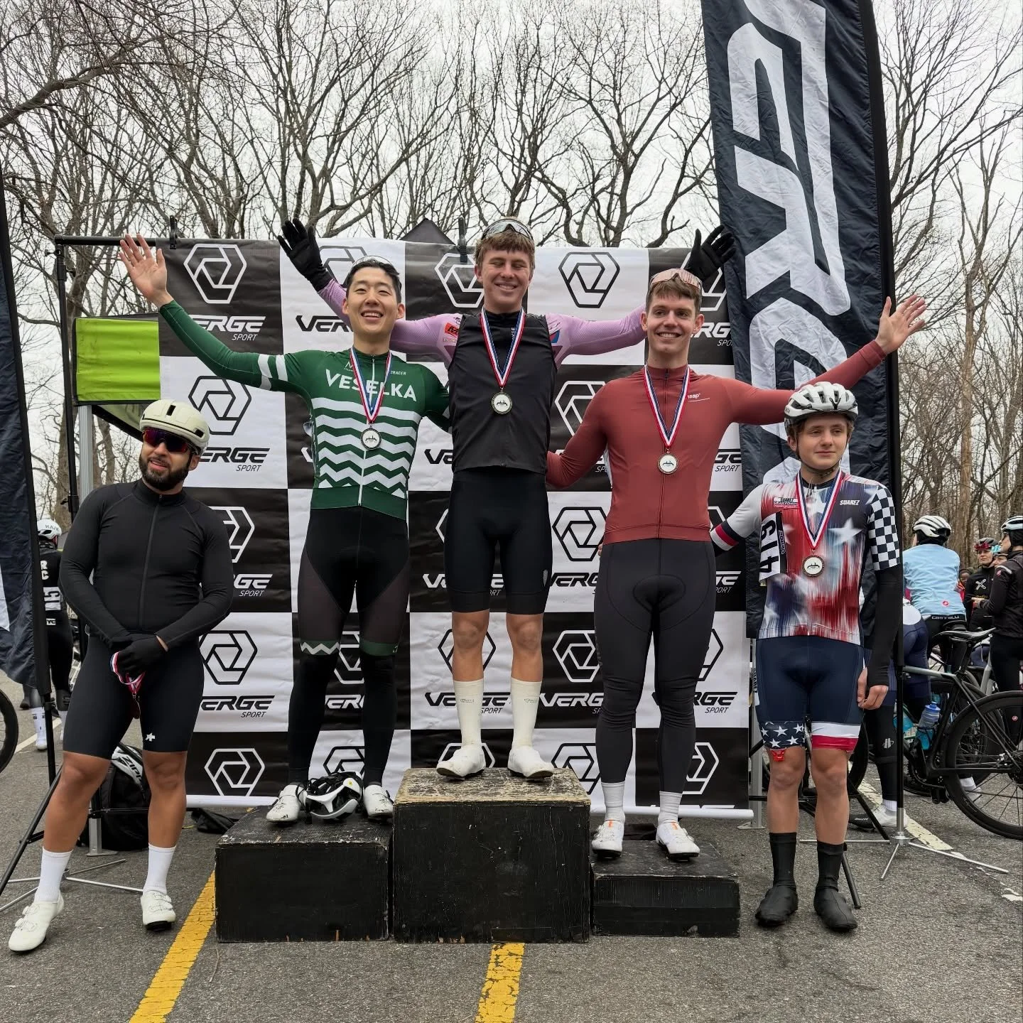 Verge Series Sunday Report:

Huge congratulations to Camille for a powerful 4th place finish in the 4/5 field.

In the Masters field, Stalin delivered a strong 5th place, backed by excellent support from Brook.

Walter is now tied for 2nd in the 2/3 