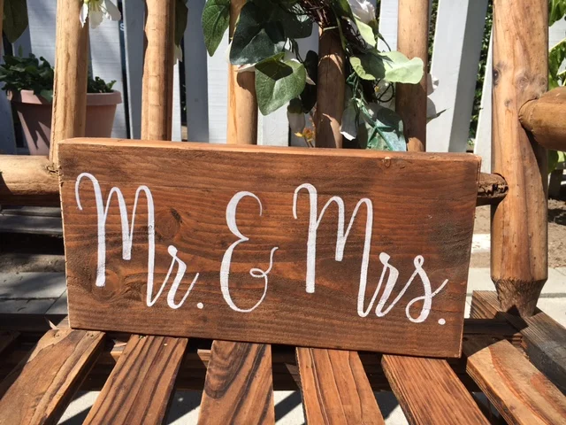 Mr. & Mrs. sign