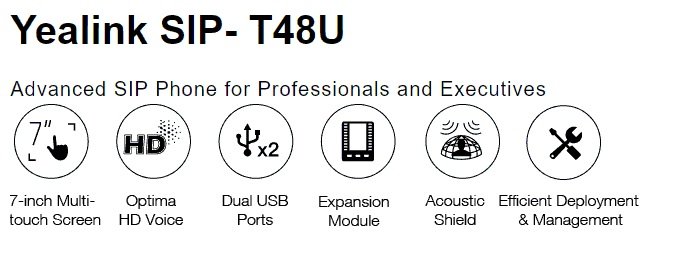 T48U Yealink HD Voice - Dual Usb ports - expansion module - acoustic shield - multi site deployment.png