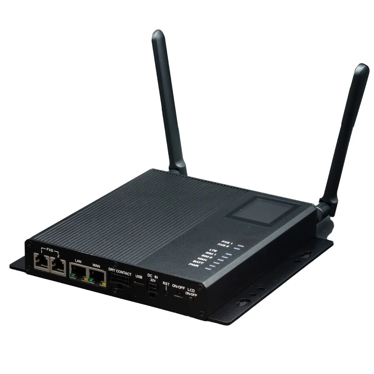 POTSCAST PC222-LTE POTS line replacement device with two LTE antennas and analog phone line ports