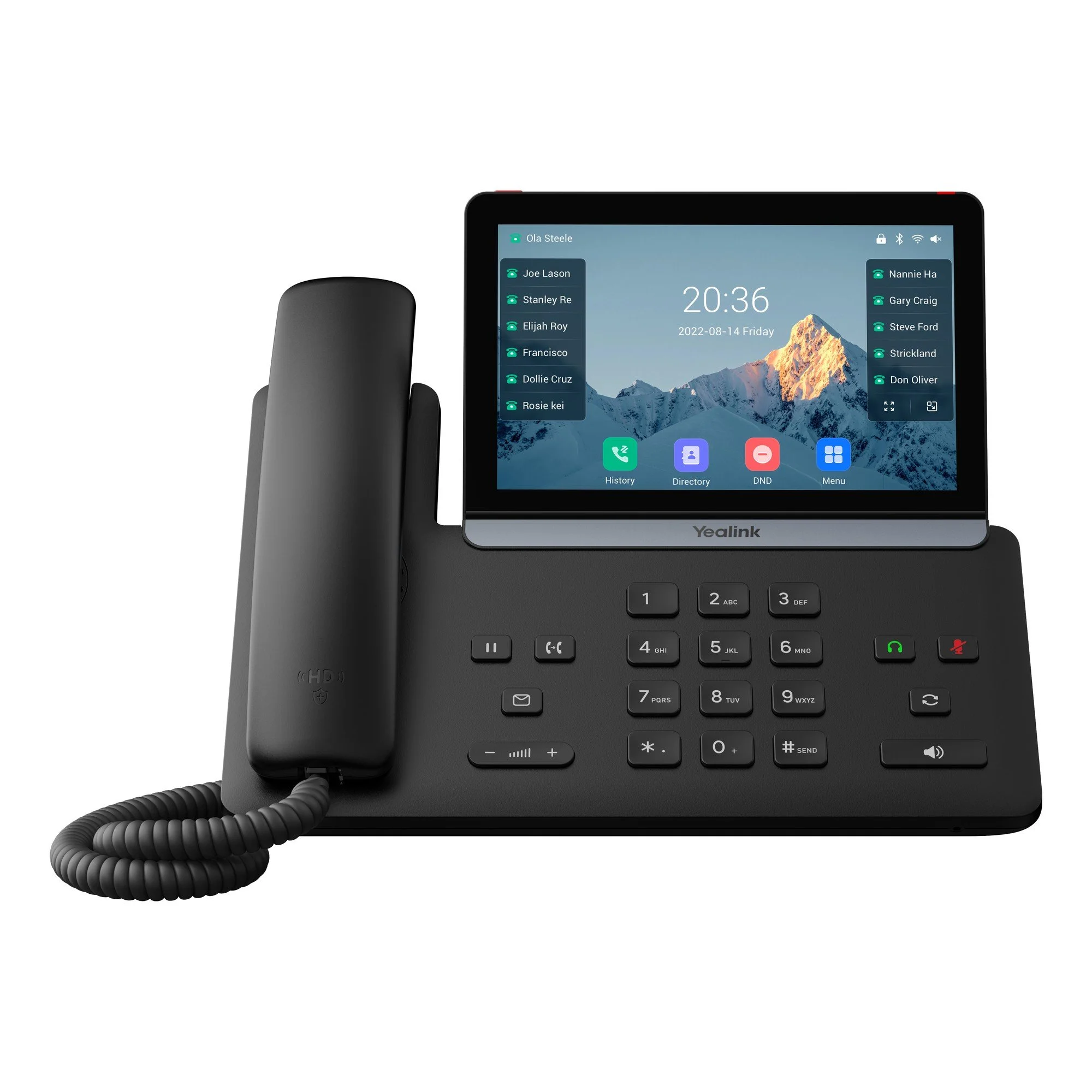 Yealink T87W IP desk phone, front view