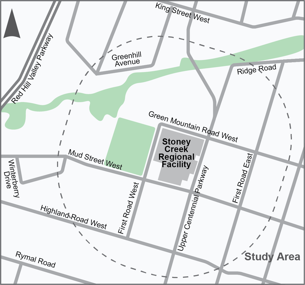 Location of the SToney Creek Regional Facility