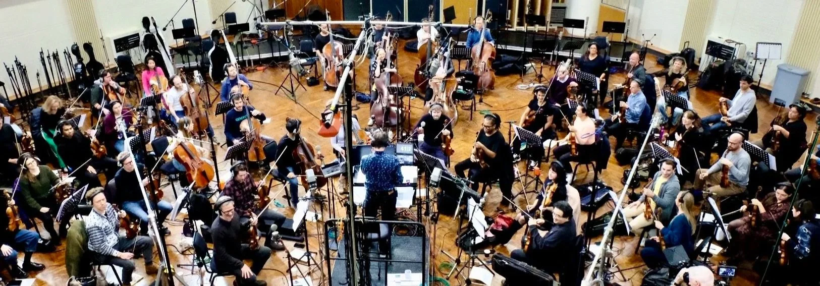 Film Scoring Session Photo - Strings | film scoring engineer | immersive audio mixing | music producer London