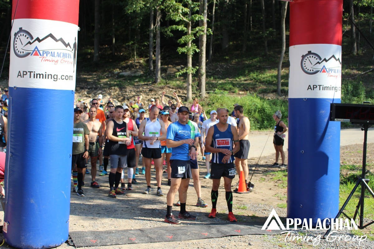 How many people are touching their watches and why is everyone afraid of the timing mat? Photo by Appalachian Timing Group