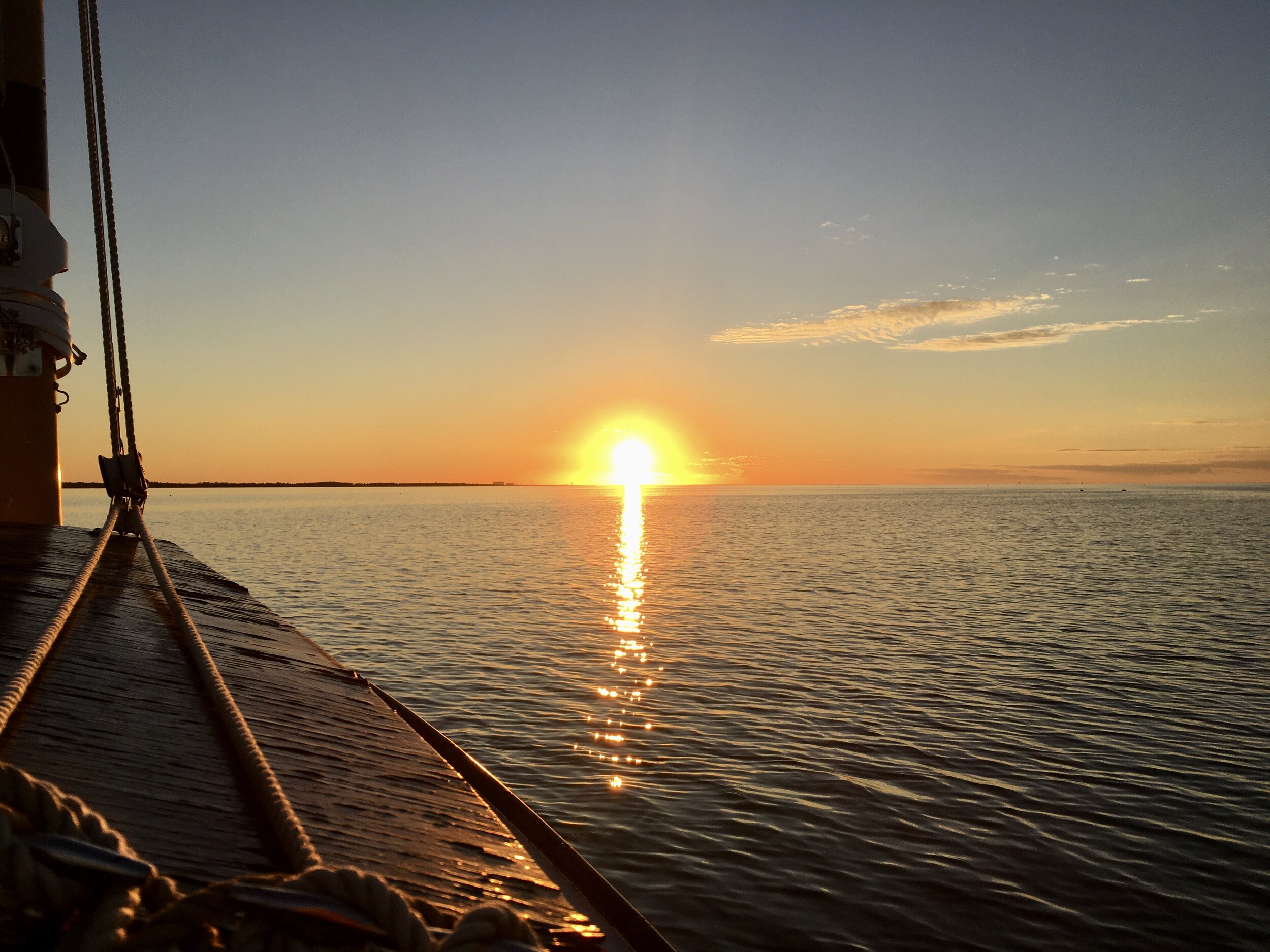 Sunset from sailboat