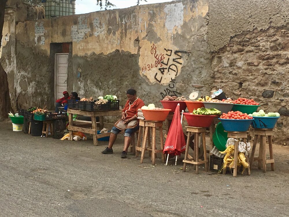 street peddlers in Mindelo