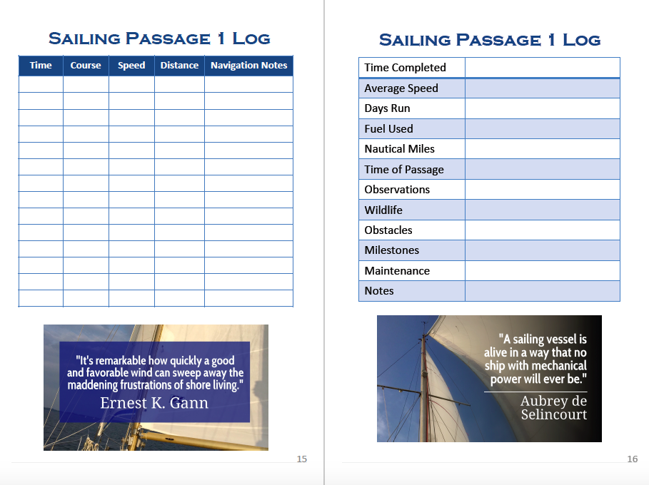 Sailing Logbook and Journal: Captain's Logbook | Adventures ...
