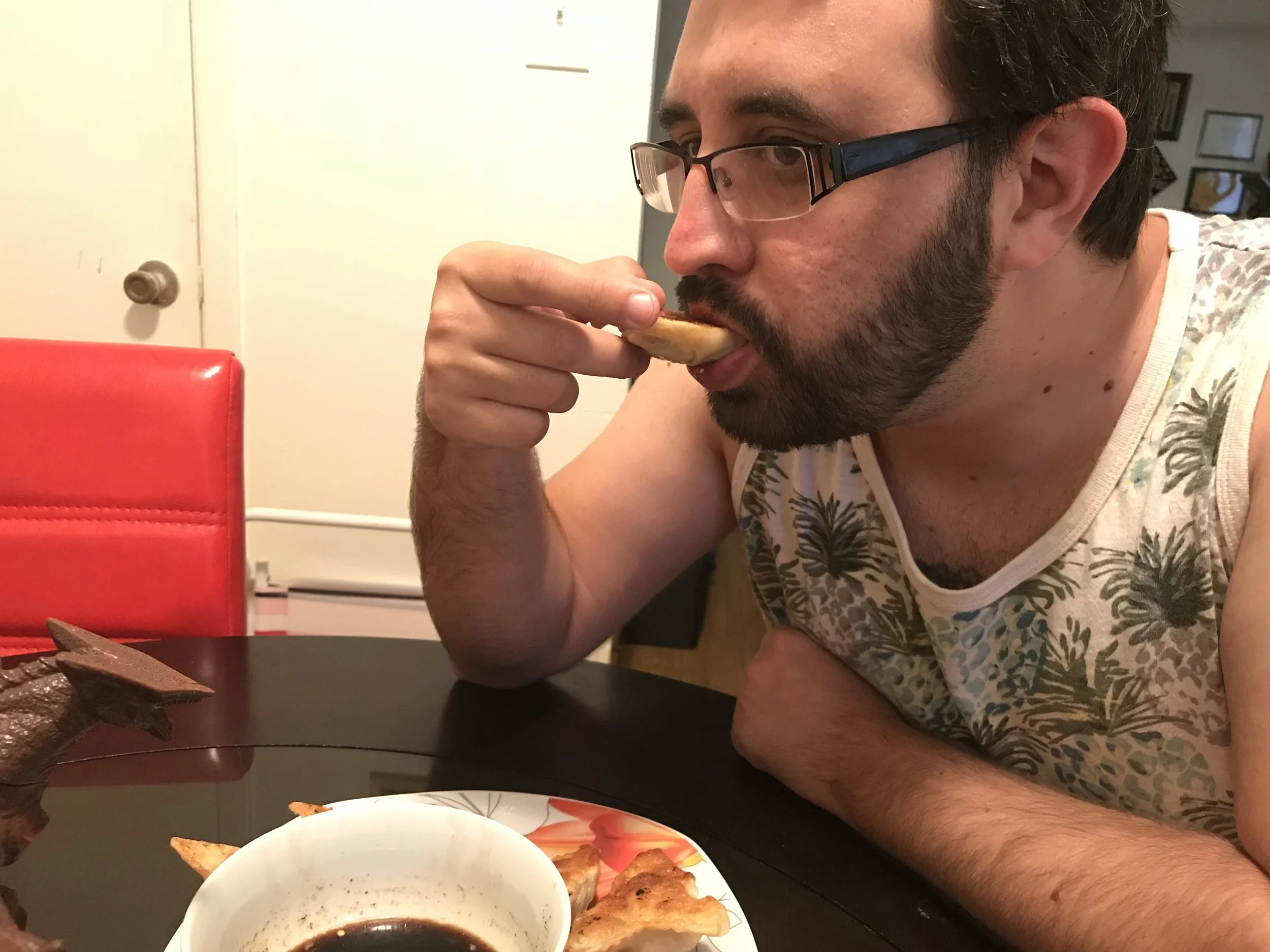 Gyoza is like one of Kyle's favorite foods