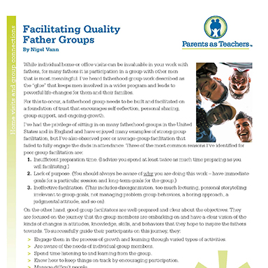 Facilitating Quality Father Groups By Nigel Vann