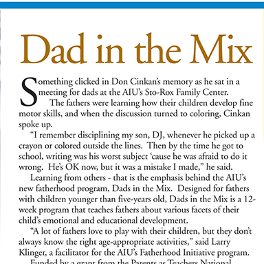 Newsletter Article on Dads in the Mix – from Allegheny Intermediate Unit