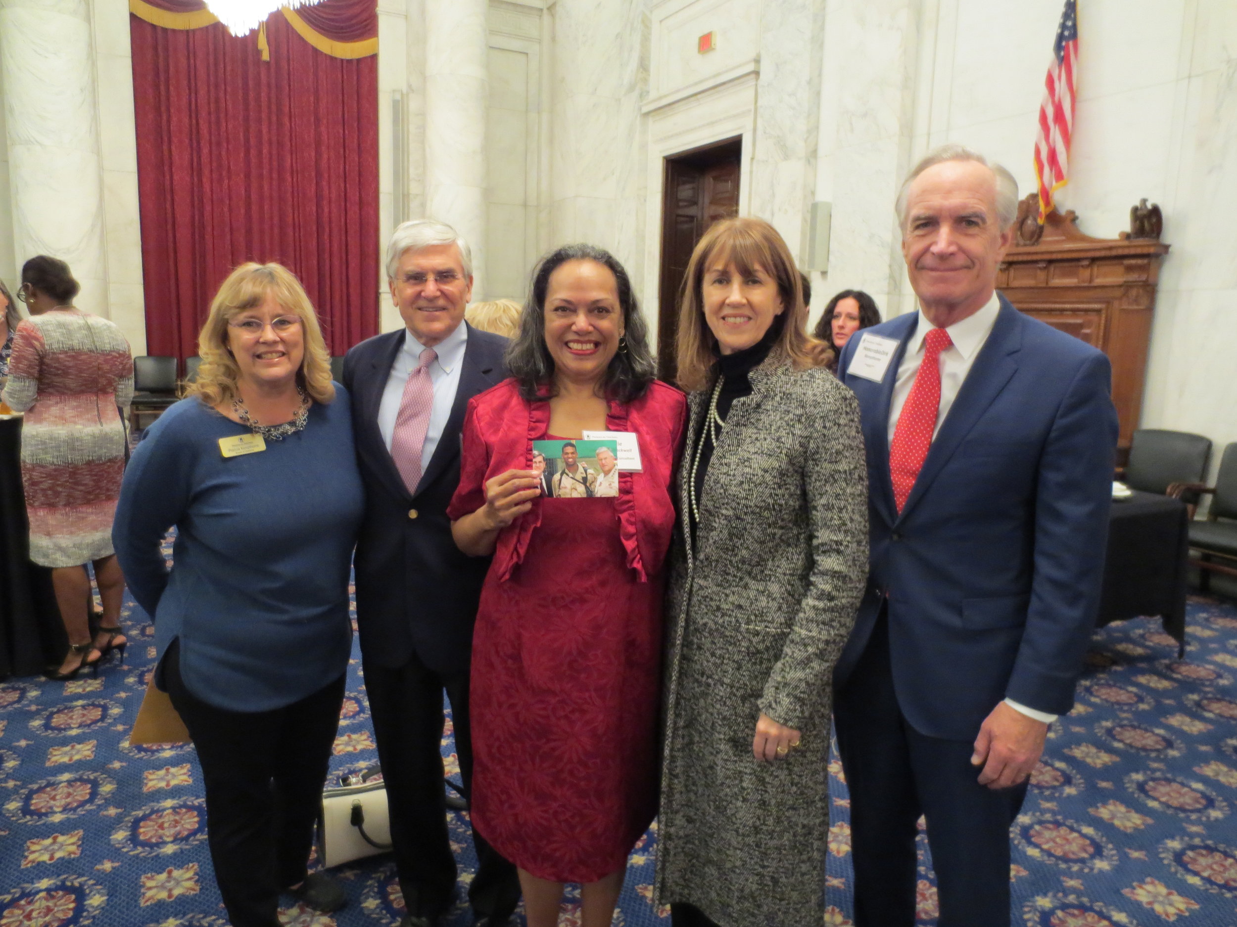 Board Vice-Chair Patricia Kempthorne, General George Casey, Julie Palmer-Blackwell, Sheila Casey and Dirk Kempthorne at the Washington, D.C. Board Reception.