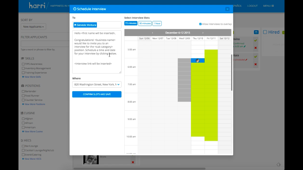 Harris Interview Scheduler