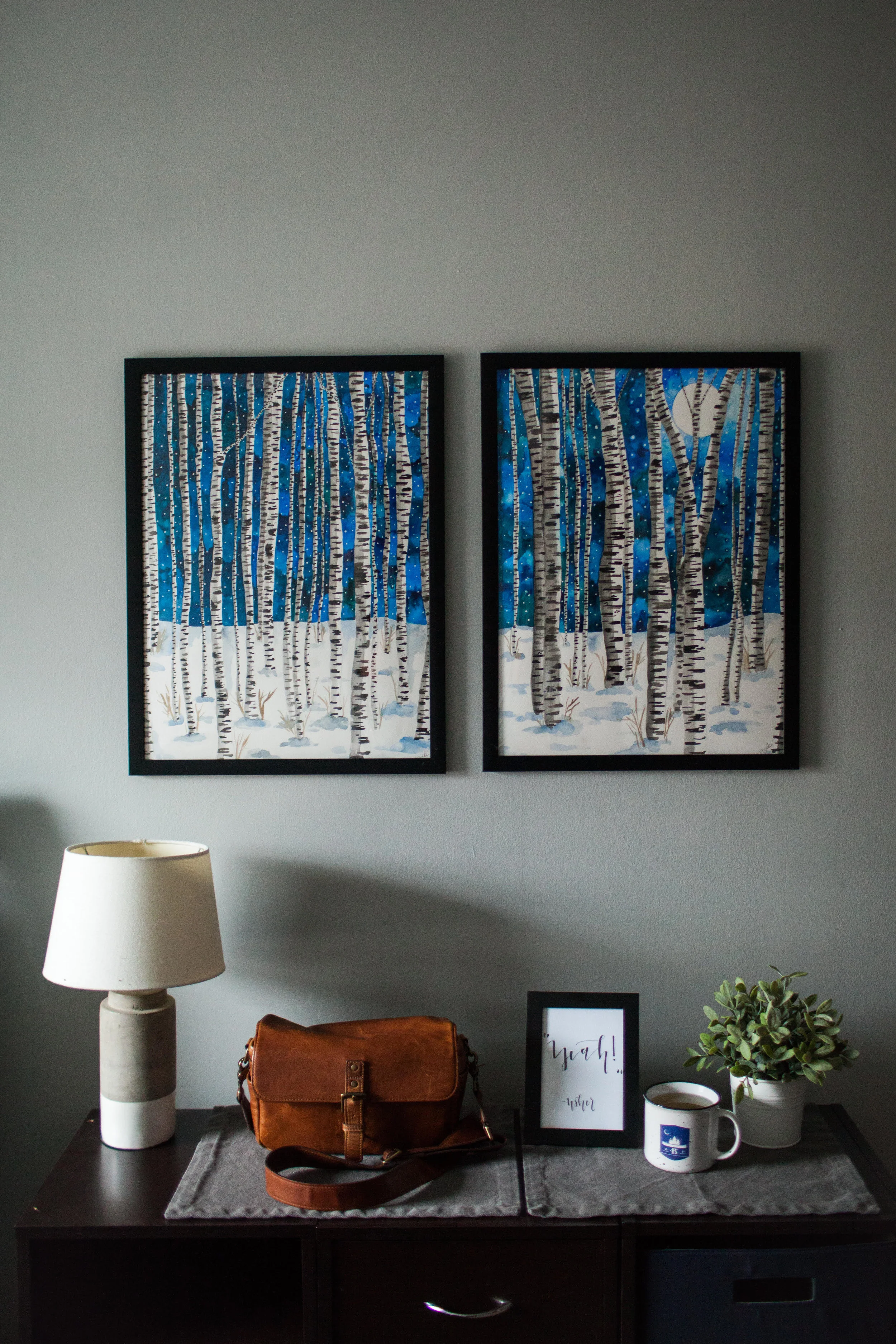 Birch Trees in the Moonlight