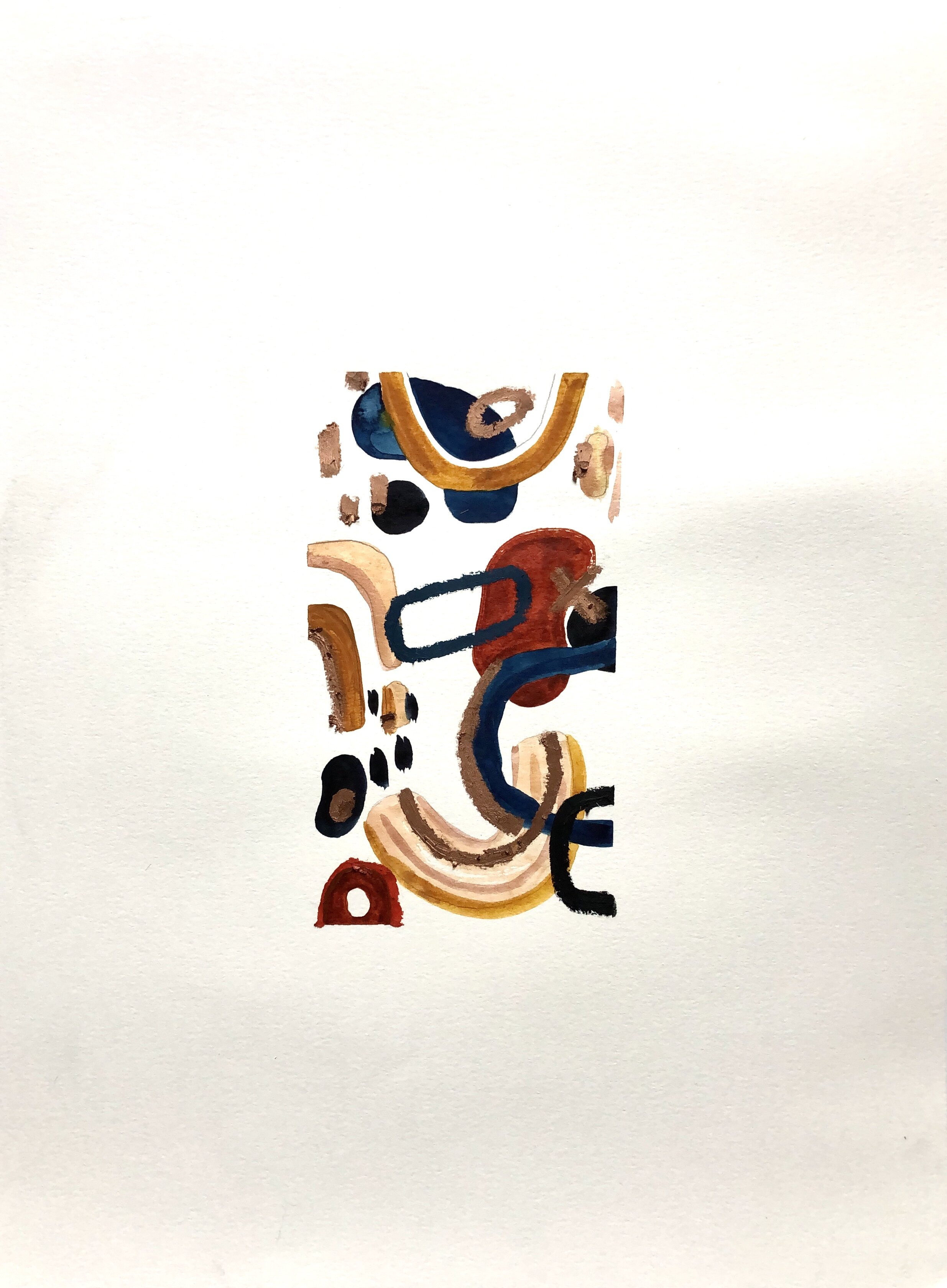 Abstract - Navy | Mustard | Rust