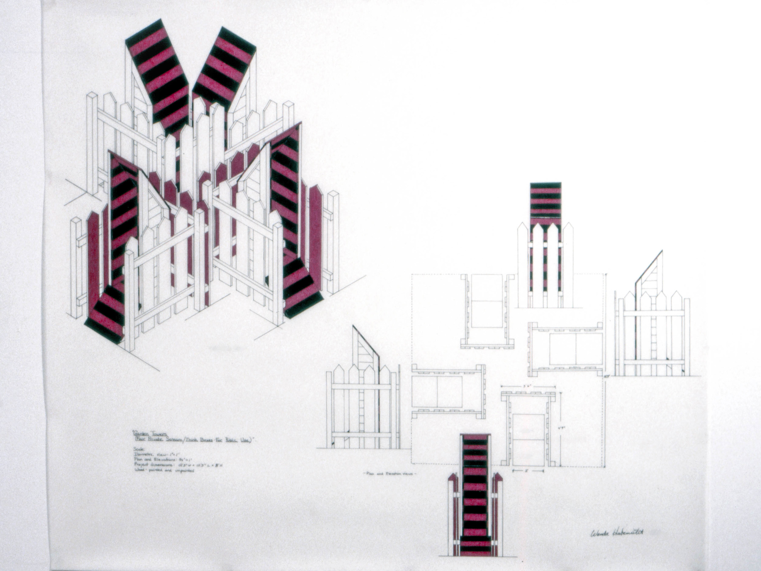 Garden Towers (Four Private Scream/Think Boxes for Public Use)