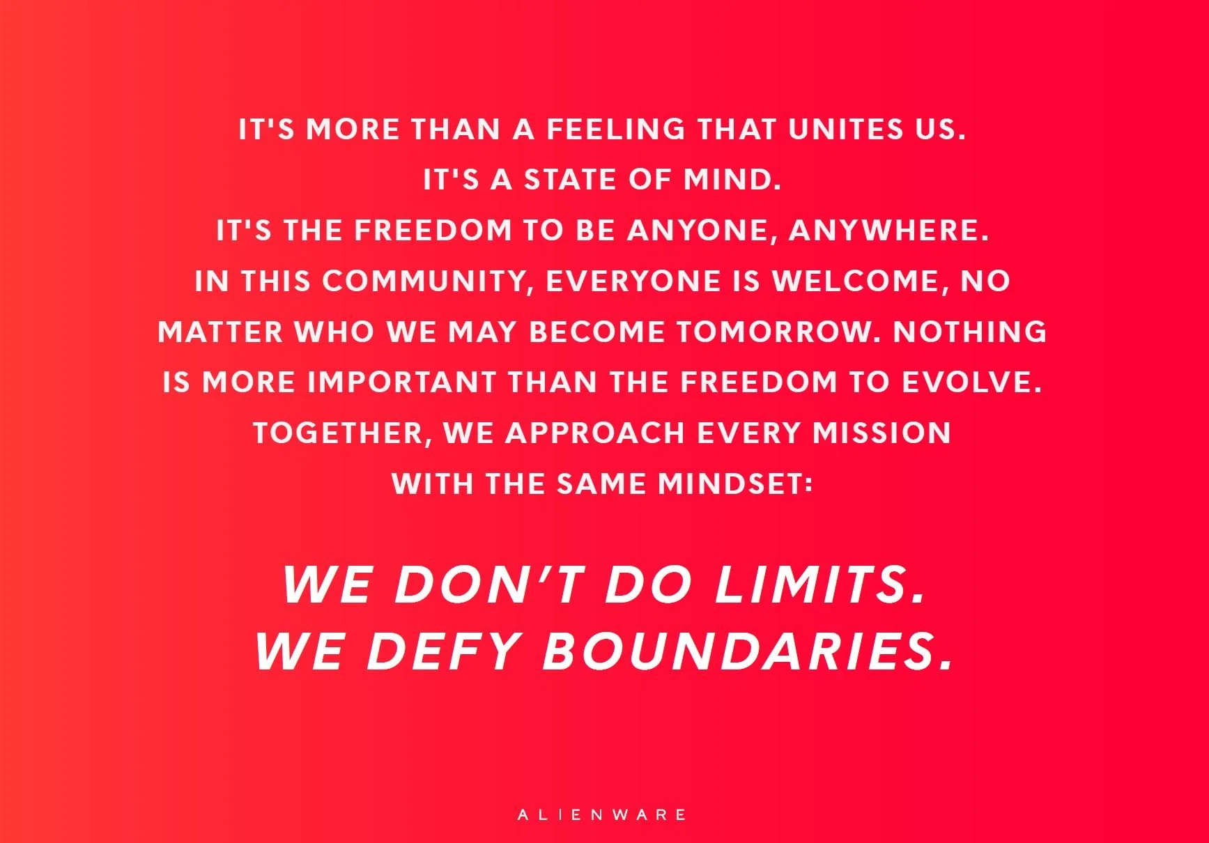 Alienware Brand Manifesto