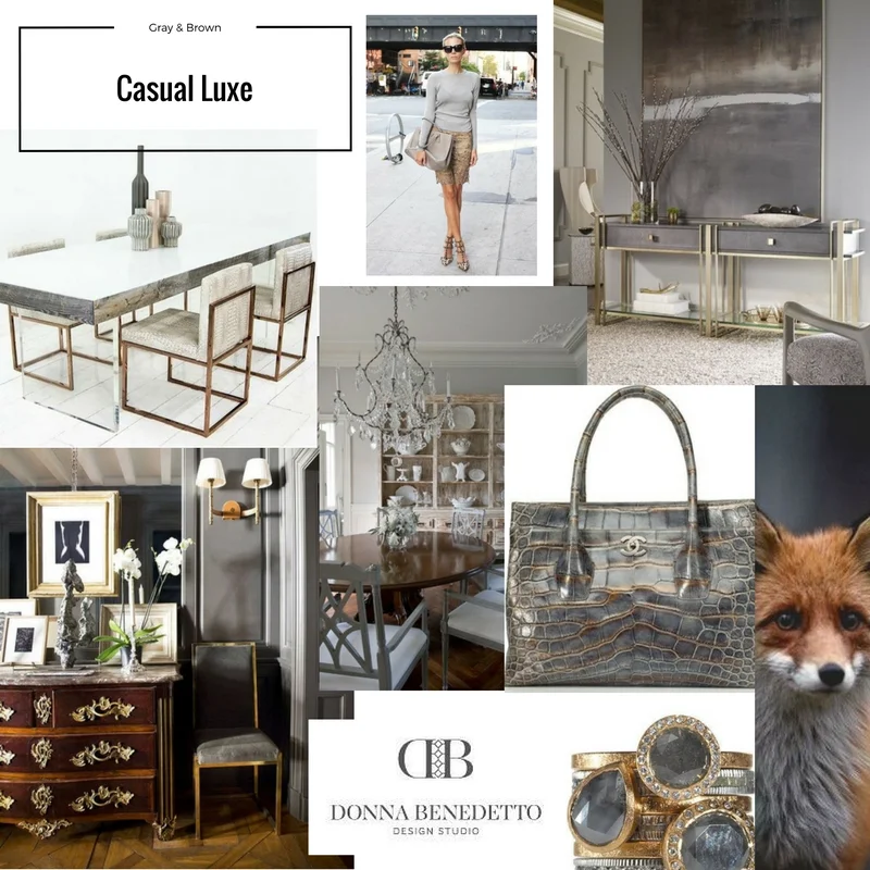 Casual Luxe Inspiration board for a new clients family room. Love the mix of this palette, it blends both warm and cool colors and feels modern, warm, inviting yet luxurious. Stay tuned for the finished room!