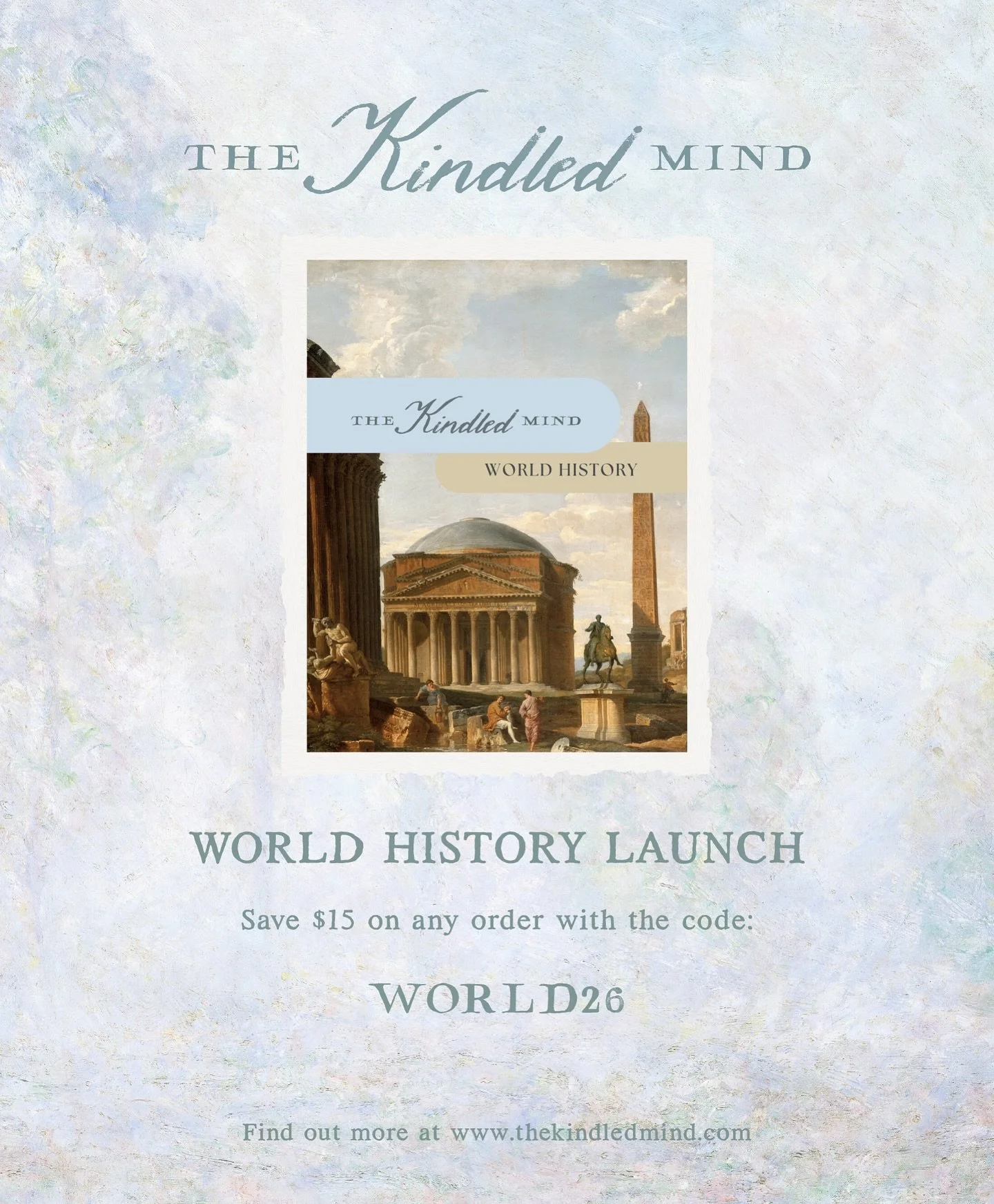 To celebrate the launch of World History, here&rsquo;s a discount code! ✨

thekindledmind.com