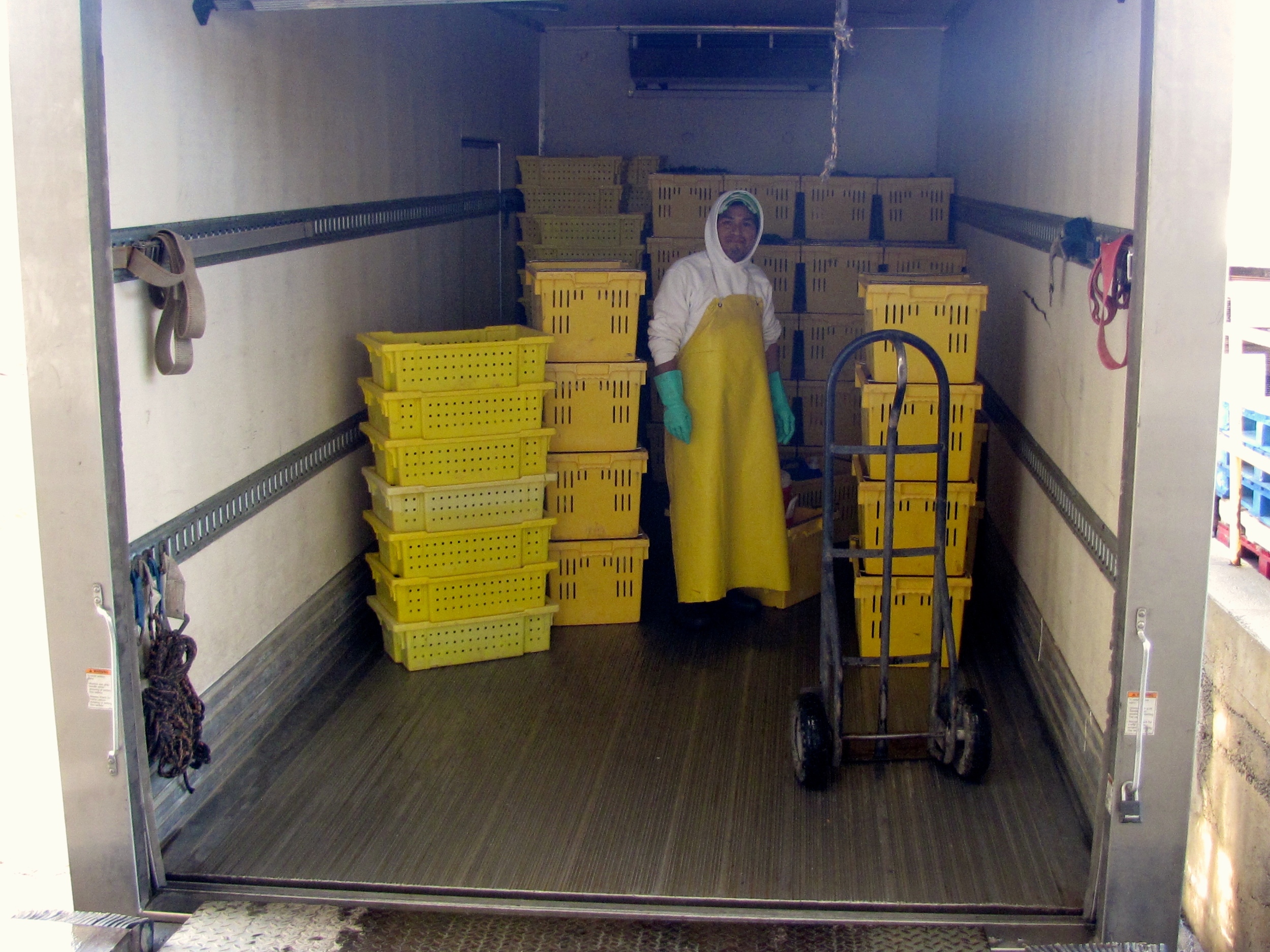 Belizario preparing the truck for market