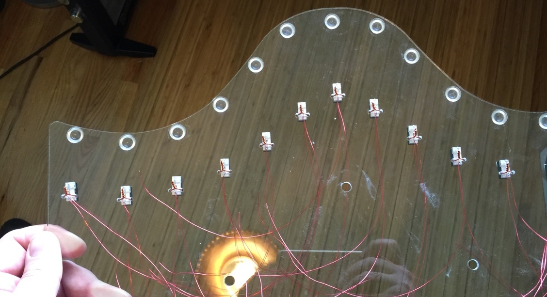 Wiring up the keyboard microswitches