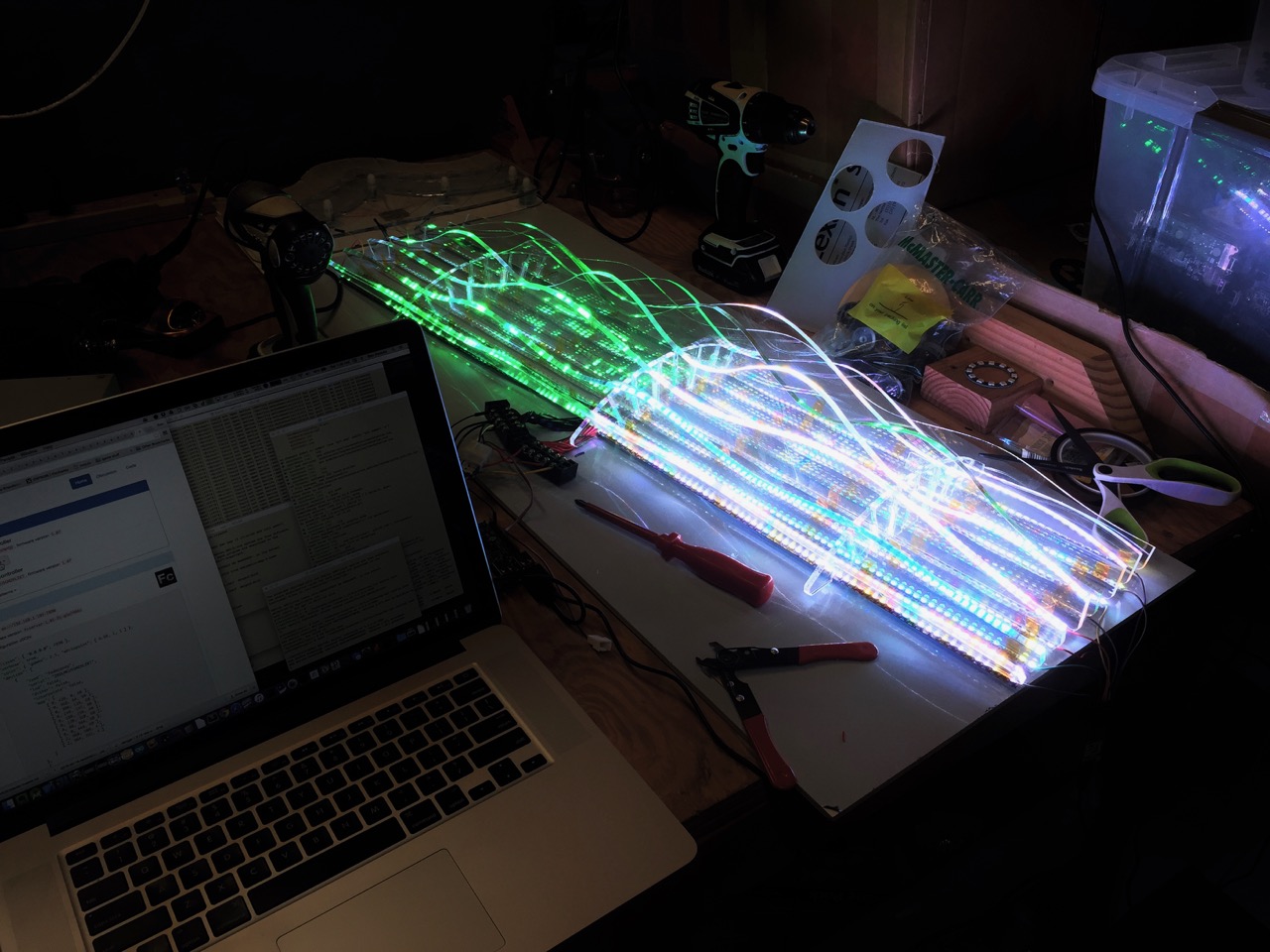 First light up test of the new display all wired. It was not without a few problems...